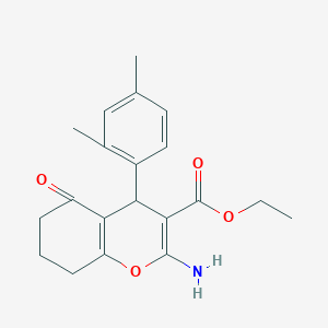 molecular formula C20H23NO4 B5181499 Ethyl 2-amino-4-(2,4-dimethylphenyl)-5-oxo-4,6,7,8-tetrahydrochromene-3-carboxylate 