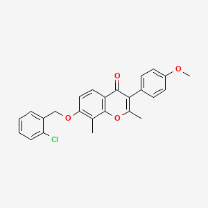 molecular formula C25H21ClO4 B5181568 7-[(2-Chlorophenyl)methoxy]-3-(4-methoxyphenyl)-2,8-dimethylchromen-4-one 