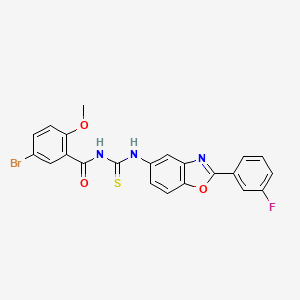 molecular formula C22H15BrFN3O3S B5181620 5-bromo-N-{[2-(3-fluorophenyl)-1,3-benzoxazol-5-yl]carbamothioyl}-2-methoxybenzamide 