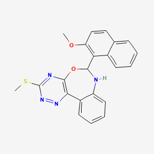 molecular formula C22H18N4O2S B5181648 6-(2-Methoxy-1-naphthyl)-3-(methylsulfanyl)-6,7-dihydro[1,2,4]triazino[5,6-D][3,1]benzoxazepine 