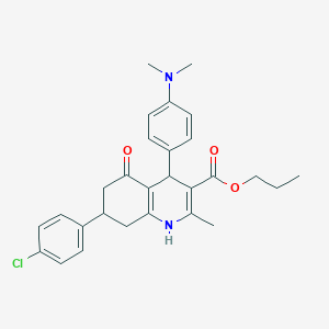 molecular formula C28H31ClN2O3 B5181735 Propyl 7-(4-chlorophenyl)-4-[4-(dimethylamino)phenyl]-2-methyl-5-oxo-1,4,5,6,7,8-hexahydroquinoline-3-carboxylate CAS No. 5706-71-8