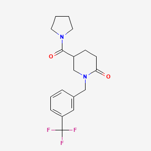 molecular formula C18H21F3N2O2 B5181777 5-(Pyrrolidine-1-carbonyl)-1-[[3-(trifluoromethyl)phenyl]methyl]piperidin-2-one 