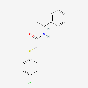 molecular formula C16H16ClNOS B5181808 2-(4-chlorophenyl)sulfanyl-N-(1-phenylethyl)acetamide 