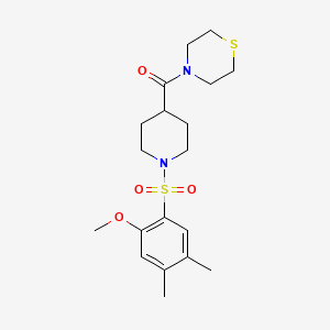 molecular formula C19H28N2O4S2 B5182045 [1-(2-Methoxy-4,5-dimethylphenyl)sulfonylpiperidin-4-yl]-thiomorpholin-4-ylmethanone 