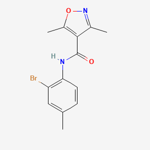 molecular formula C13H13BrN2O2 B5182189 N-(2-bromo-4-methylphenyl)-3,5-dimethyl-1,2-oxazole-4-carboxamide 
