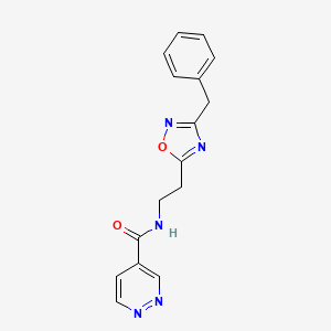 molecular formula C16H15N5O2 B5182222 N-[2-(3-benzyl-1,2,4-oxadiazol-5-yl)ethyl]pyridazine-4-carboxamide 