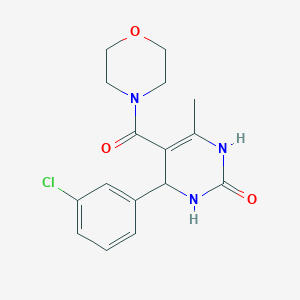 molecular formula C16H18ClN3O3 B5182254 4-(3-chlorophenyl)-6-methyl-5-(morpholine-4-carbonyl)-3,4-dihydro-1H-pyrimidin-2-one 