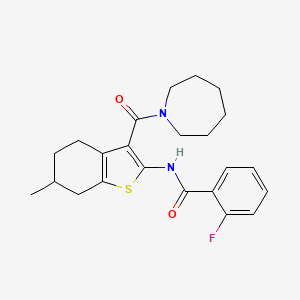 molecular formula C23H27FN2O2S B5182299 N-[3-(azepan-1-ylcarbonyl)-6-methyl-4,5,6,7-tetrahydro-1-benzothiophen-2-yl]-2-fluorobenzamide 