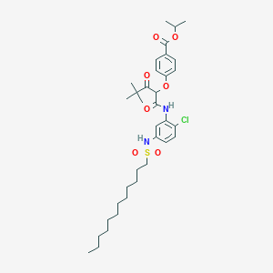 molecular formula C35H51ClN2O7S B051824 Propan-2-yl 4-[(1-{2-chloro-5-[(dodecane-1-sulfonyl)amino]anilino}-4,4-dimethyl-1,3-dioxopentan-2-yl)oxy]benzoate CAS No. 116312-72-2