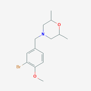 molecular formula C14H20BrNO2 B5182698 4-[(3-Bromo-4-methoxyphenyl)methyl]-2,6-dimethylmorpholine 