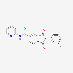 molecular formula C22H17N3O3 B5182728 2-(3,4-dimethylphenyl)-1,3-dioxo-N-pyridin-2-ylisoindole-5-carboxamide 