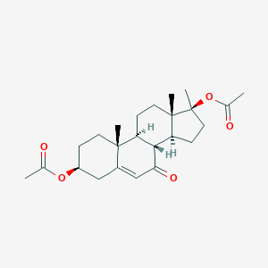 molecular formula C24H34O5 B051828 [(3S,8R,9S,10R,13S,14S,17S)-17-acetyloxy-10,13,17-trimethyl-7-oxo-2,3,4,8,9,11,12,14,15,16-decahydro-1H-cyclopenta[a]phenanthren-3-yl] acetate CAS No. 37038-00-9
