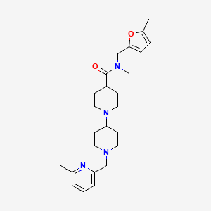 molecular formula C25H36N4O2 B5182824 N-methyl-N-[(5-methylfuran-2-yl)methyl]-1-[1-[(6-methylpyridin-2-yl)methyl]piperidin-4-yl]piperidine-4-carboxamide 