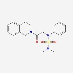 molecular formula C19H23N3O3S B5182830 DIMETHYL({[2-OXO-2-(1,2,3,4-TETRAHYDROISOQUINOLIN-2-YL)ETHYL](PHENYL)SULFAMOYL})AMINE 
