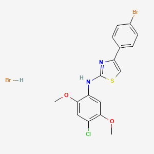 molecular formula C17H15Br2ClN2O2S B5182996 4-(4-bromophenyl)-N-(4-chloro-2,5-dimethoxyphenyl)-1,3-thiazol-2-amine;hydrobromide 