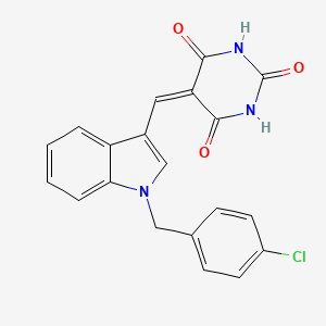 molecular formula C20H14ClN3O3 B5183023 5-({1-[(4-CHLOROPHENYL)METHYL]-1H-INDOL-3-YL}METHYLIDENE)-1,3-DIAZINANE-2,4,6-TRIONE 