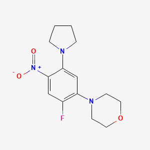 molecular formula C14H18FN3O3 B5183053 4-[2-Fluoro-4-nitro-5-(pyrrolidin-1-yl)phenyl]morpholine CAS No. 5845-36-3
