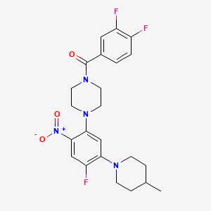 molecular formula C23H25F3N4O3 B5183166 1-(3,4-DIFLUOROBENZOYL)-4-[4-FLUORO-5-(4-METHYLPIPERIDIN-1-YL)-2-NITROPHENYL]PIPERAZINE 