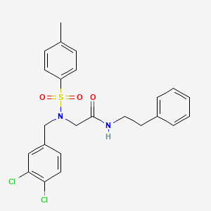 molecular formula C24H24Cl2N2O3S B5183202 N~2~-(3,4-dichlorobenzyl)-N~2~-[(4-methylphenyl)sulfonyl]-N-(2-phenylethyl)glycinamide 