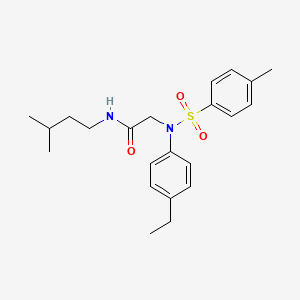 molecular formula C22H30N2O3S B5183390 2-(4-ethyl-N-(4-methylphenyl)sulfonylanilino)-N-(3-methylbutyl)acetamide 
