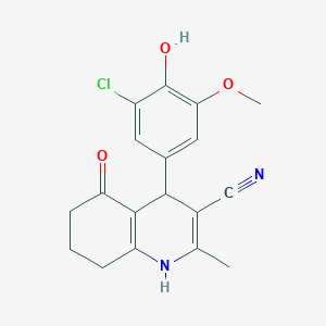 molecular formula C18H17ClN2O3 B5183428 4-(3-Chloro-4-hydroxy-5-methoxyphenyl)-2-methyl-5-oxo-1,4,5,6,7,8-hexahydroquinoline-3-carbonitrile 