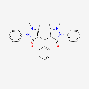molecular formula C30H30N4O2 B5183474 4,4'-[(4-methylphenyl)methanediyl]bis(1,5-dimethyl-2-phenyl-1,2-dihydro-3H-pyrazol-3-one) CAS No. 5326-65-8