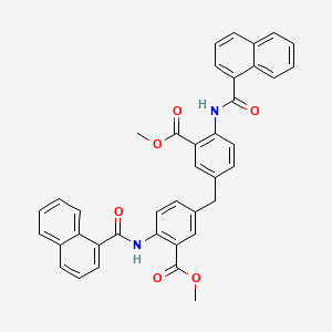 molecular formula C39H30N2O6 B5183528 Methyl 5-[[3-methoxycarbonyl-4-(naphthalene-1-carbonylamino)phenyl]methyl]-2-(naphthalene-1-carbonylamino)benzoate 