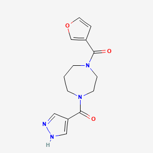 molecular formula C14H16N4O3 B5183561 furan-3-yl-[4-(1H-pyrazole-4-carbonyl)-1,4-diazepan-1-yl]methanone 