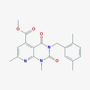 molecular formula C20H21N3O4 B5183571 METHYL 3-[(2,5-DIMETHYLPHENYL)METHYL]-1,7-DIMETHYL-2,4-DIOXO-1H,2H,3H,4H-PYRIDO[2,3-D]PYRIMIDINE-5-CARBOXYLATE 