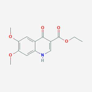 molecular formula C14H15NO5 B051836 6,7-Dimethoxy-4-oxo-1,4-dihydro-quinoline-3-carboxylic acid ethyl ester CAS No. 120372-85-2