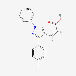 molecular formula C19H16N2O2 B5183631 (Z)-3-[3-(4-methylphenyl)-1-phenylpyrazol-4-yl]prop-2-enoic acid 