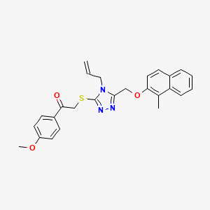 molecular formula C26H25N3O3S B5183670 1-(4-methoxyphenyl)-2-{[5-{[(1-methylnaphthalen-2-yl)oxy]methyl}-4-(prop-2-en-1-yl)-4H-1,2,4-triazol-3-yl]sulfanyl}ethanone 