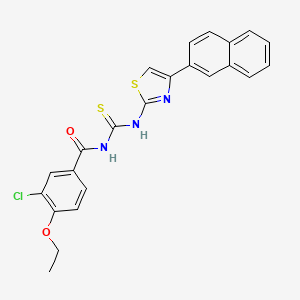 molecular formula C23H18ClN3O2S2 B5183767 3-chloro-4-ethoxy-N-{[4-(naphthalen-2-yl)-1,3-thiazol-2-yl]carbamothioyl}benzamide 