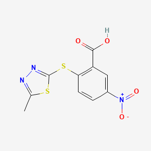molecular formula C10H7N3O4S2 B5183811 2-[(5-methyl-1,3,4-thiadiazol-2-yl)sulfanyl]-5-nitrobenzoic acid 