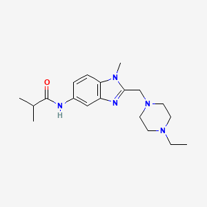molecular formula C19H29N5O B5183823 N-{2-[(4-Ethylpiperazin-1-YL)methyl]-1-methyl-1H-1,3-benzodiazol-5-YL}-2-methylpropanamide 