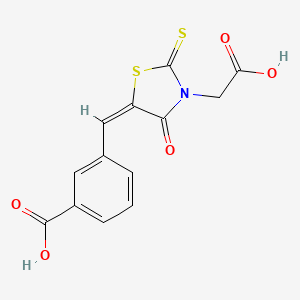 molecular formula C13H9NO5S2 B5183910 3-[(E)-[3-(carboxymethyl)-4-oxo-2-sulfanylidene-1,3-thiazolidin-5-ylidene]methyl]benzoic acid 