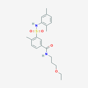 molecular formula C21H28N2O4S B5183926 3-[(2,5-dimethylphenyl)sulfamoyl]-N-(3-ethoxypropyl)-4-methylbenzamide 