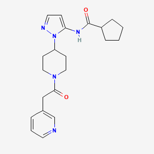molecular formula C21H27N5O2 B5184002 N-[2-[1-(2-pyridin-3-ylacetyl)piperidin-4-yl]pyrazol-3-yl]cyclopentanecarboxamide 