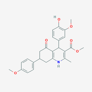 molecular formula C26H27NO6 B5184050 methyl 4-(4-hydroxy-3-methoxyphenyl)-7-(4-methoxyphenyl)-2-methyl-5-oxo-4,6,7,8-tetrahydro-1H-quinoline-3-carboxylate 