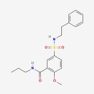 molecular formula C19H24N2O4S B5184096 2-methoxy-5-(2-phenylethylsulfamoyl)-N-propylbenzamide 