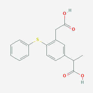 molecular formula C17H16O4S B051841 5-(1-Carboxyethyl)-2-(phenylthio)phenylacetic acid CAS No. 83237-49-4