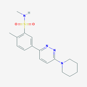 molecular formula C17H22N4O2S B5184115 N,2-dimethyl-5-[6-(piperidin-1-yl)pyridazin-3-yl]benzenesulfonamide 