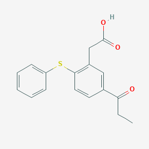 2-Phenylthio-5-propionylphenylacetic acid