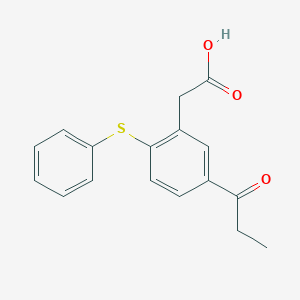 molecular formula C17H16O3S B051842 2-Phenylthio-5-propionylphenylacetic acid CAS No. 103918-73-6