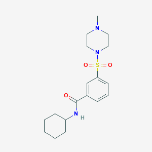 molecular formula C18H27N3O3S B5184401 N-cyclohexyl-3-[(4-methylpiperazin-1-yl)sulfonyl]benzamide 
