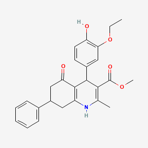 molecular formula C26H27NO5 B5184427 Methyl 4-(3-ethoxy-4-hydroxyphenyl)-2-methyl-5-oxo-7-phenyl-1,4,5,6,7,8-hexahydroquinoline-3-carboxylate CAS No. 5717-33-9