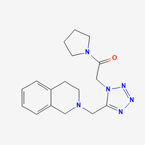 molecular formula C17H22N6O B5184510 2-[5-(3,4-dihydro-1H-isoquinolin-2-ylmethyl)tetrazol-1-yl]-1-pyrrolidin-1-ylethanone 