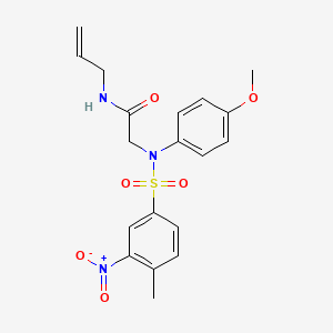 molecular formula C19H21N3O6S B5184525 2-(4-methoxy-N-(4-methyl-3-nitrophenyl)sulfonylanilino)-N-prop-2-enylacetamide 