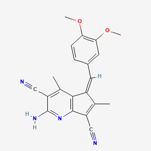 molecular formula C21H18N4O2 B5184610 (5Z)-2-amino-5-[(3,4-dimethoxyphenyl)methylidene]-4,6-dimethylcyclopenta[b]pyridine-3,7-dicarbonitrile 