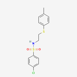 molecular formula C15H16ClNO2S2 B5184637 4-chloro-N-{2-[(4-methylphenyl)sulfanyl]ethyl}benzenesulfonamide 